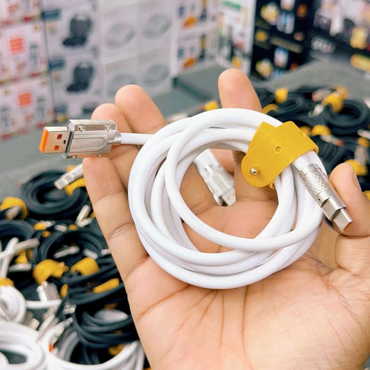 DEAL of 2 USB Cables - 120W 6A Charging Type-C Liquid Silicone Cable - 6 Feet Length