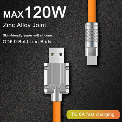DEAL of 2 USB Cables - 120W 6A Charging Type-C Liquid Silicone Cable - 6 Feet Length